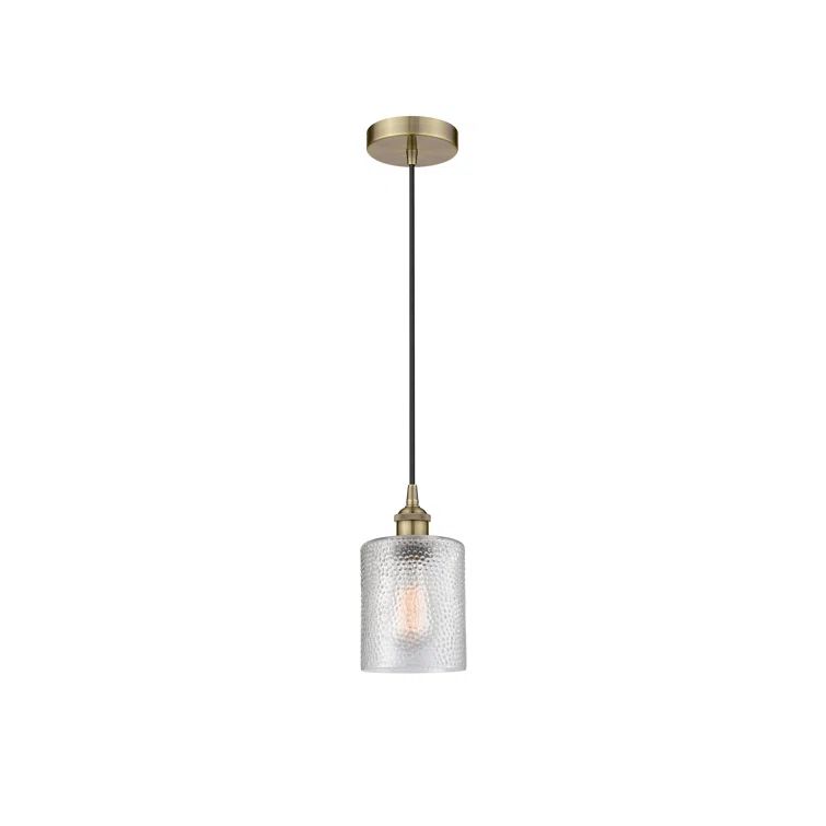 Antique Brass Mini Pendant with Clear Glass Shade