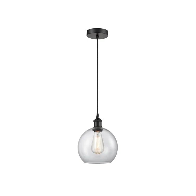 Matte Black Mini Pendant Light with Clear Glass Shade