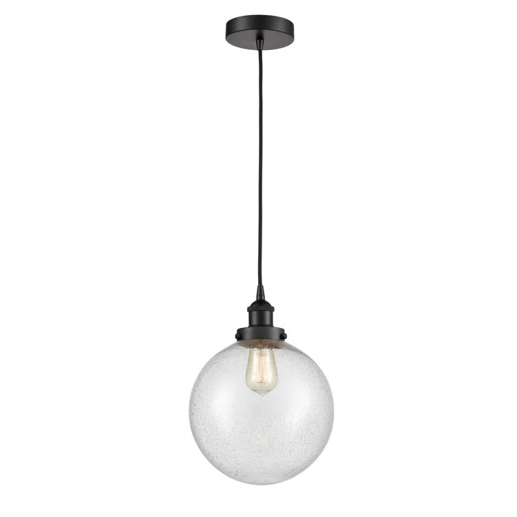 Matte Black Glass Mini Globe Pendant Light