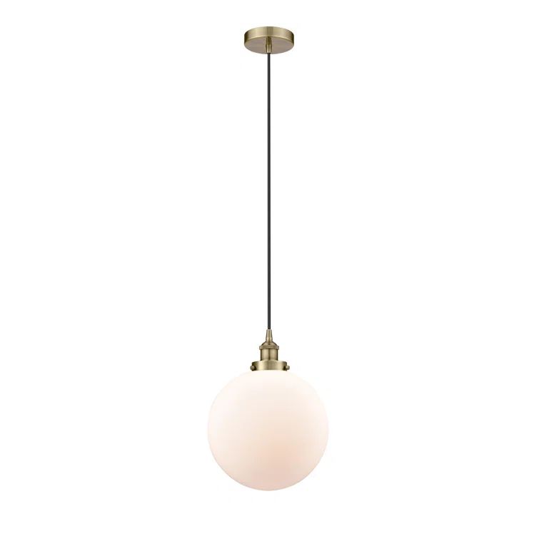 Edison Antique Brass 15" Globe Mini Pendant with LED Option
