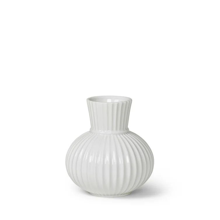 White Porcelain Decorative Table Vase, 5.7 Inches