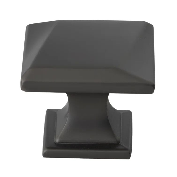 Graphite Modern Square Knob with Mounting Hardware