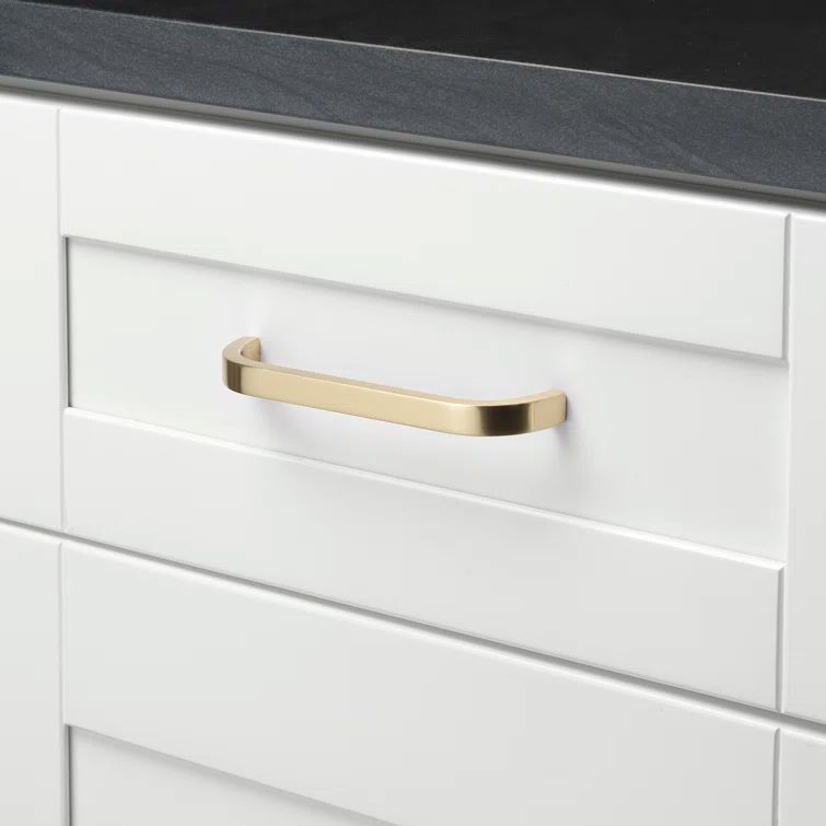 Champagne Gold Matte Curved Bar Pull with Mounting Hardware