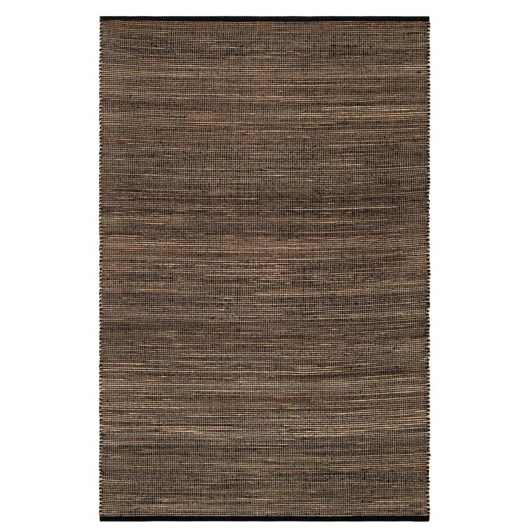 Seed Black and Natural Handwoven Jute Rug, 5' x 8'