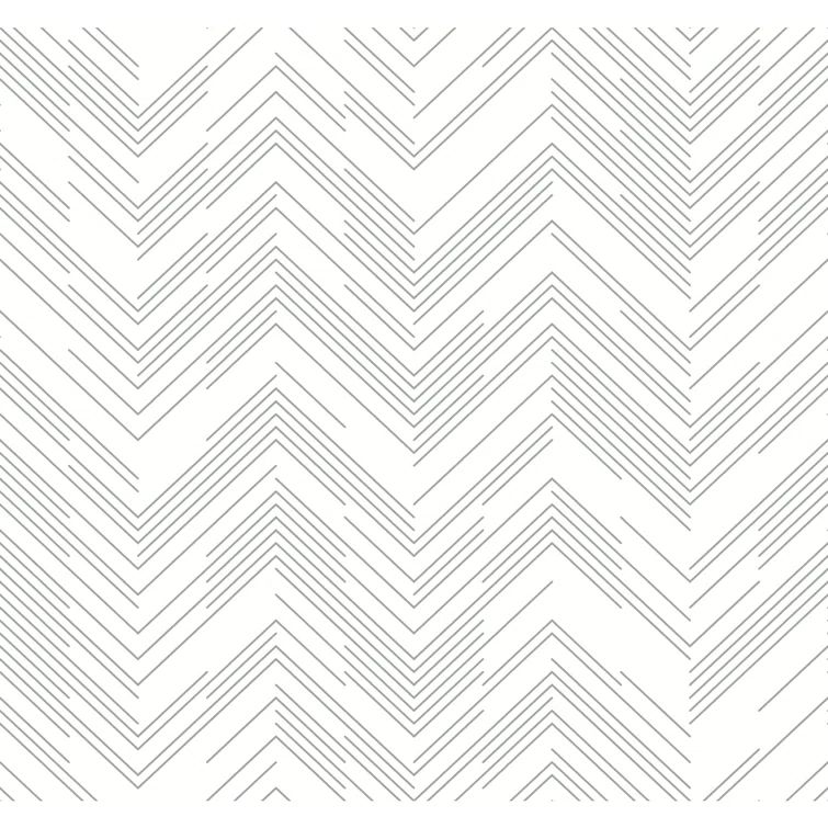 White and Silver Chevron Metallic Wallpaper Roll