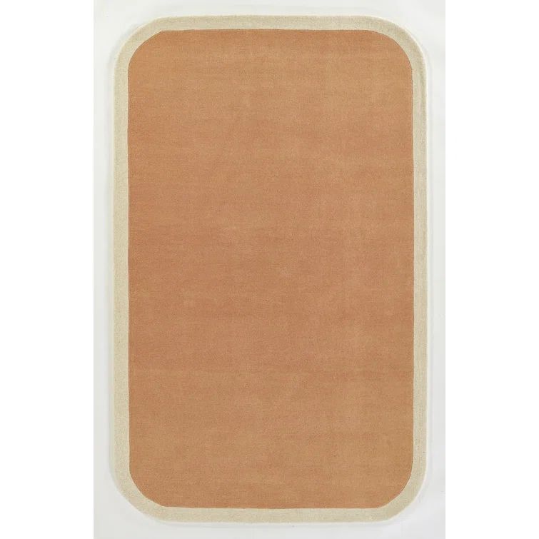 Copper and Cream Hand-Tufted Wool Runner Rug