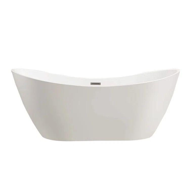 Ophelia 71" Pure White Freestanding Acrylic Soaking Bathtub