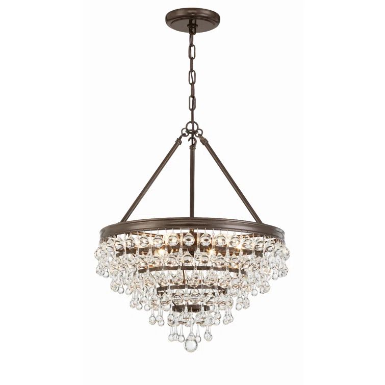 Freddy 6-Light Polished Chrome and Crystal Tiered Chandelier