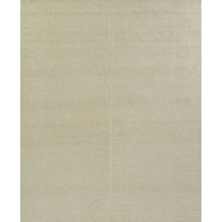 Ivory Handmade Wool Flat Woven Reversible Rug 8' x 11'