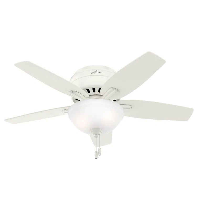 Fresh White 42" Low-Profile LED Ceiling Fan with Whisper-Quiet Motor