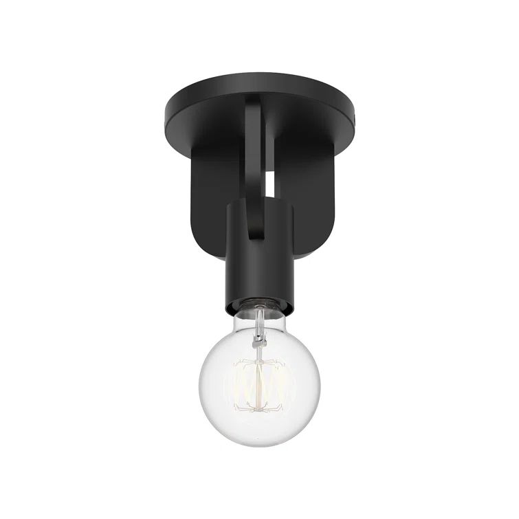 Claire Matte Black Semi-Flush Mount Light Fixture