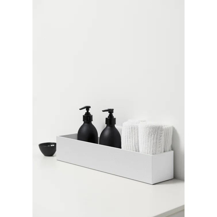 White Plastic-Stone Composite Short Planter Box