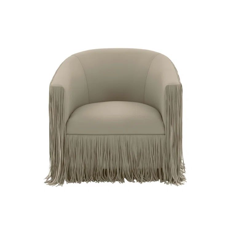 Contemporary Gray Faux Leather Swivel Accent Chair, 30.5"