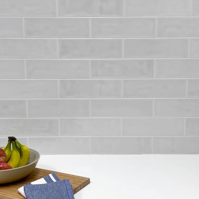 Bedouin Light Gray Gloss Ceramic Subway Wall Tile 3.5" x 12"