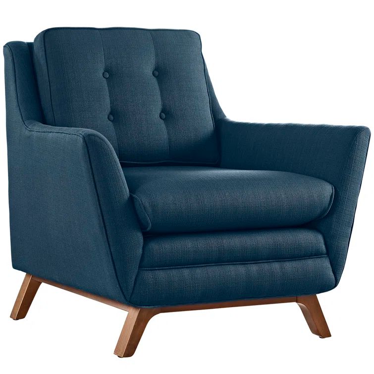Azure Comfort Mid-Century Wood Accent Chair