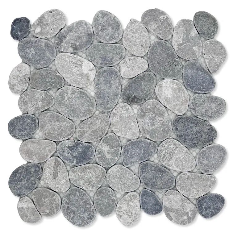 Gray Blend Pebble Marble Mosaic Tile for Indoor/Outdoor Use