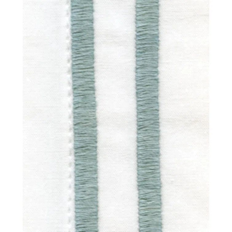 Grande Hotel White and Aqua Cotton Twin Duvet Cover