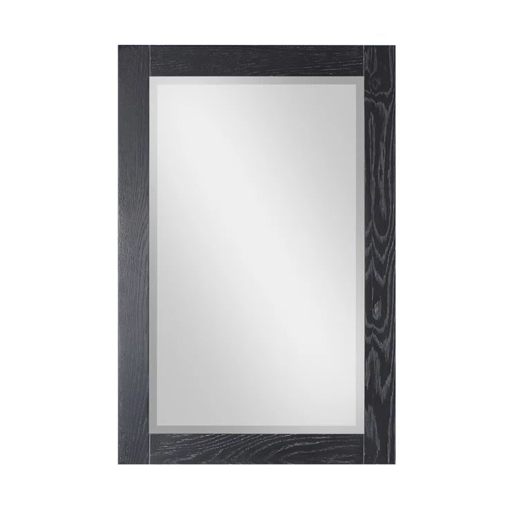 Ivy Black Oak Rectangular Wood Framed Wall Mirror