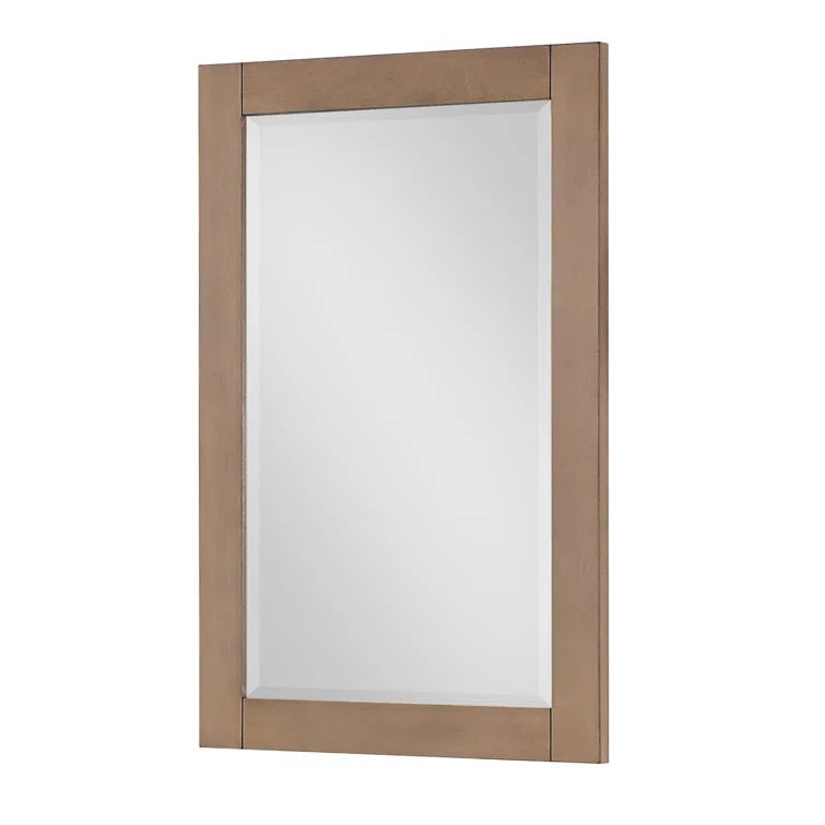 Ivy 36" x 24" Brown Pine Rectangular Bathroom Mirror