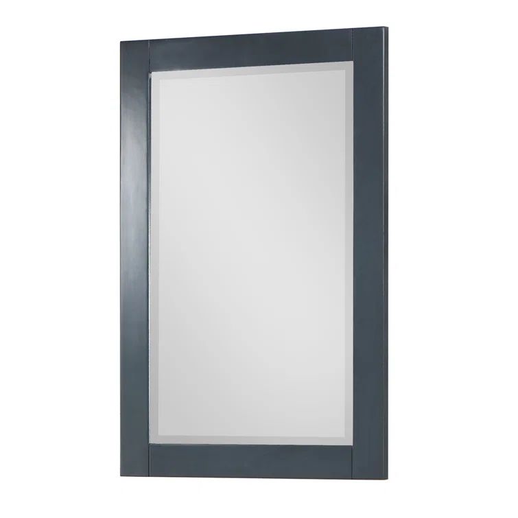 Classical Blue Rectangular Wood Bathroom Vanity Mirror