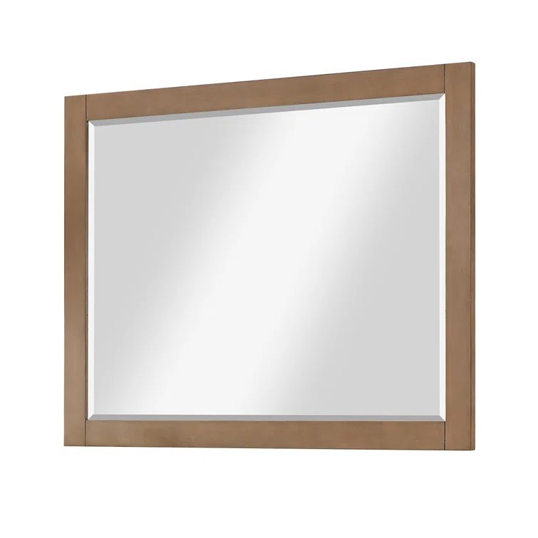 Ivy 48" Brown Pine Rectangular Wall Mirror