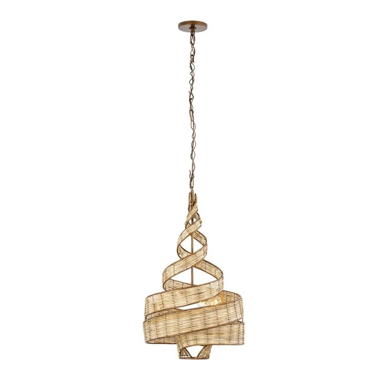 Flow 27" Baguette Hand-Forged Rattan Twist Pendant Light