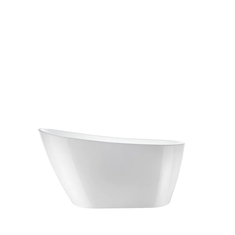 55" White Acrylic Freestanding Soaking Bathtub