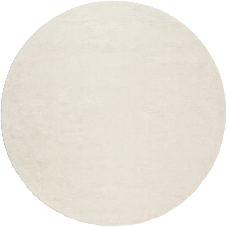 Handmade Ivory Wool Round Performance Area Rug