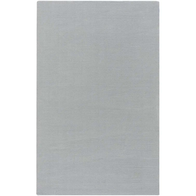 Gray Hand-Tufted Wool Round Rug