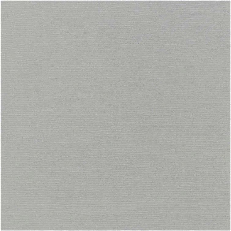 Handcrafted Gray Solid Wool Square 8' Area Rug