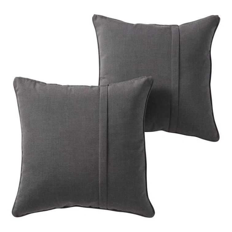 Canvas Coal 20-inch Square Outdoor Throw Pillow Set