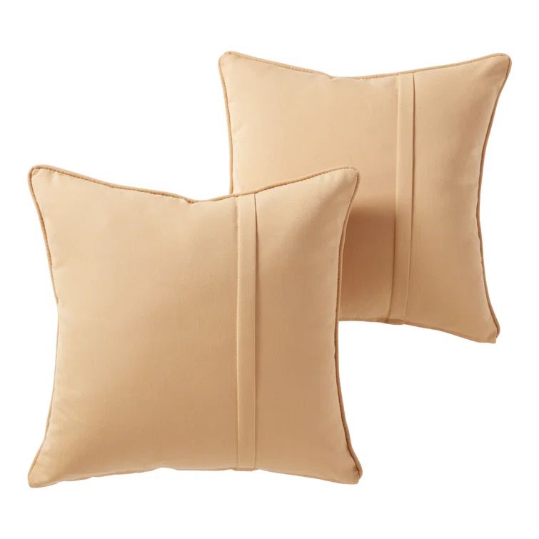 Canvas Wheat Sunbrella 20-inch Square Outdoor Throw Pillow Set