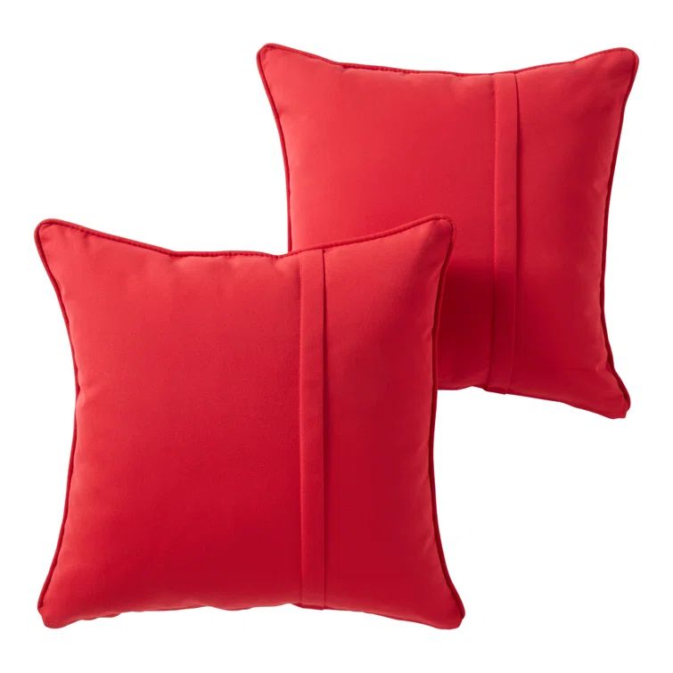Jockey Red Sunbrella Square Outdoor Throw Pillows Set