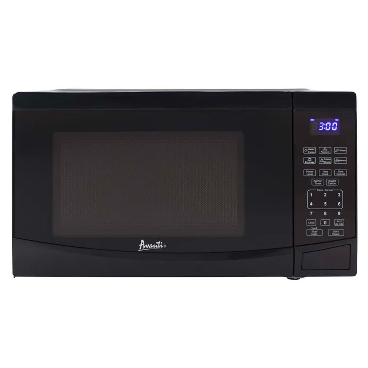 Avanti Black Compact Digital Microwave Oven for RV