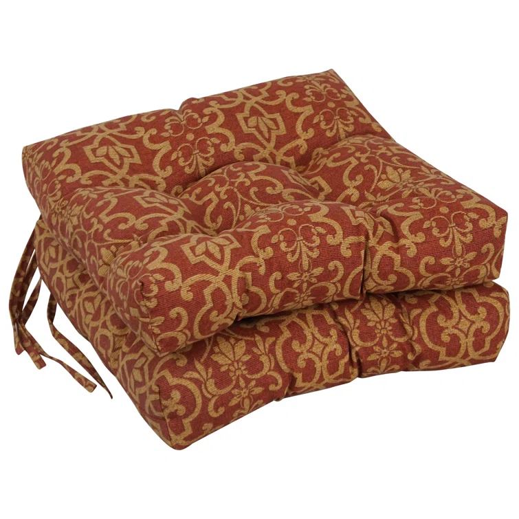 Vanya Paprika Red and Beige Polyester Outdoor Chair Cushions