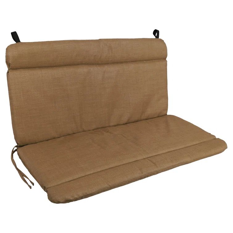 Mocha Outdoor Chaise Lounge Cushion with Hook & Loop Fasteners