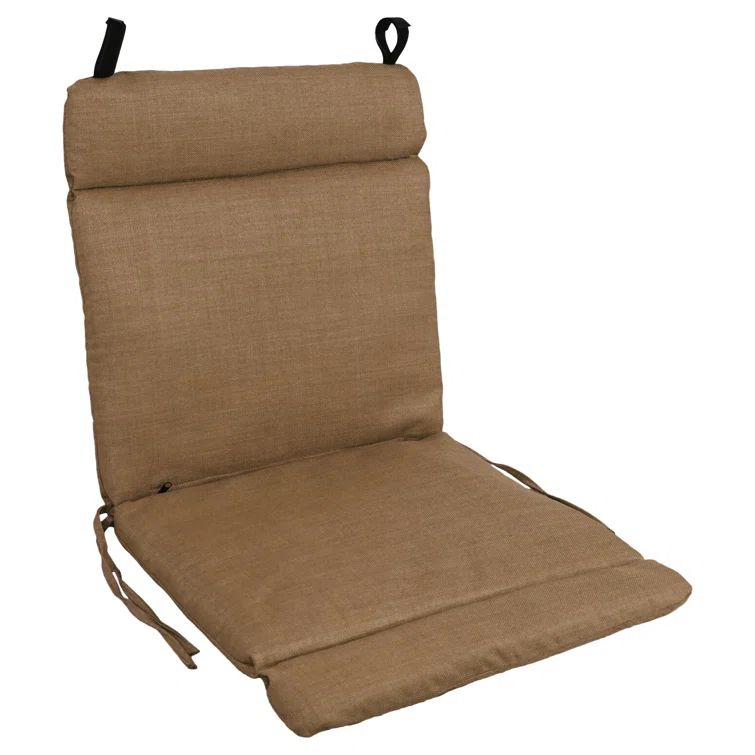 Wheat Polyester Outdoor Square Lounge Chair Cushion