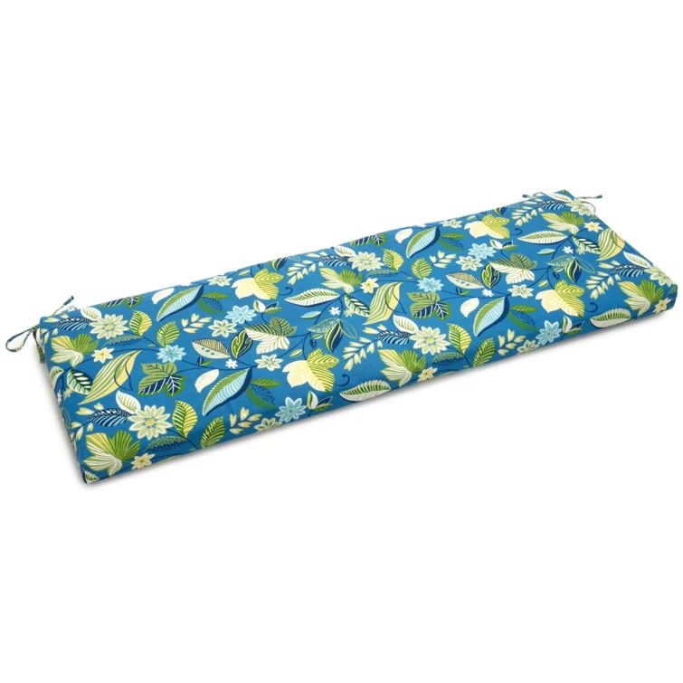 Skyworks Caribbean Blue and Green Polyester Outdoor Bench Cushion