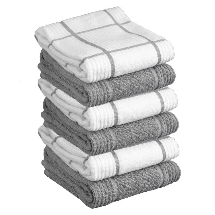 Multi-Color Cotton Terry 6-Piece Dish Towel Set