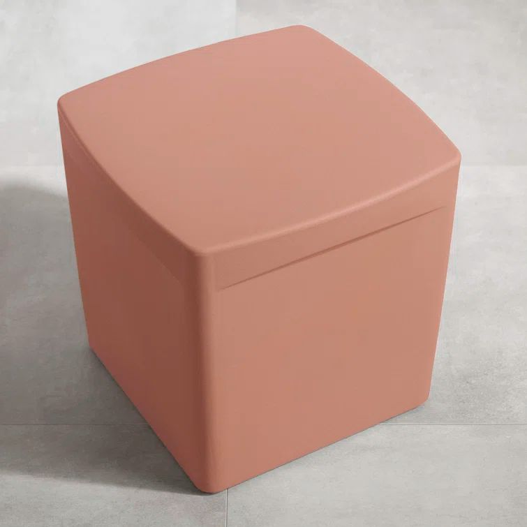 Dalya 16'' Burnt Orange Plastic Square Outdoor Side Table