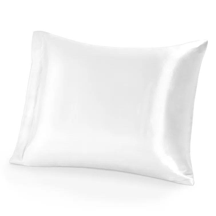 White Standard Mulberry Silk Hypoallergenic Pillowcase