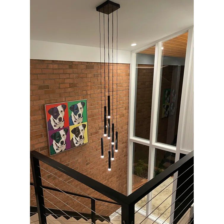Harmony Black Brass 9-Light LED Adjustable Cluster Pendant