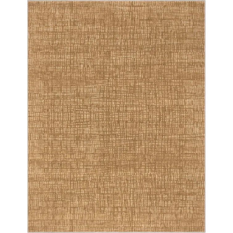 Yellow Abstract Flat-Weave Synthetic 5'3" x 7'3" Area Rug