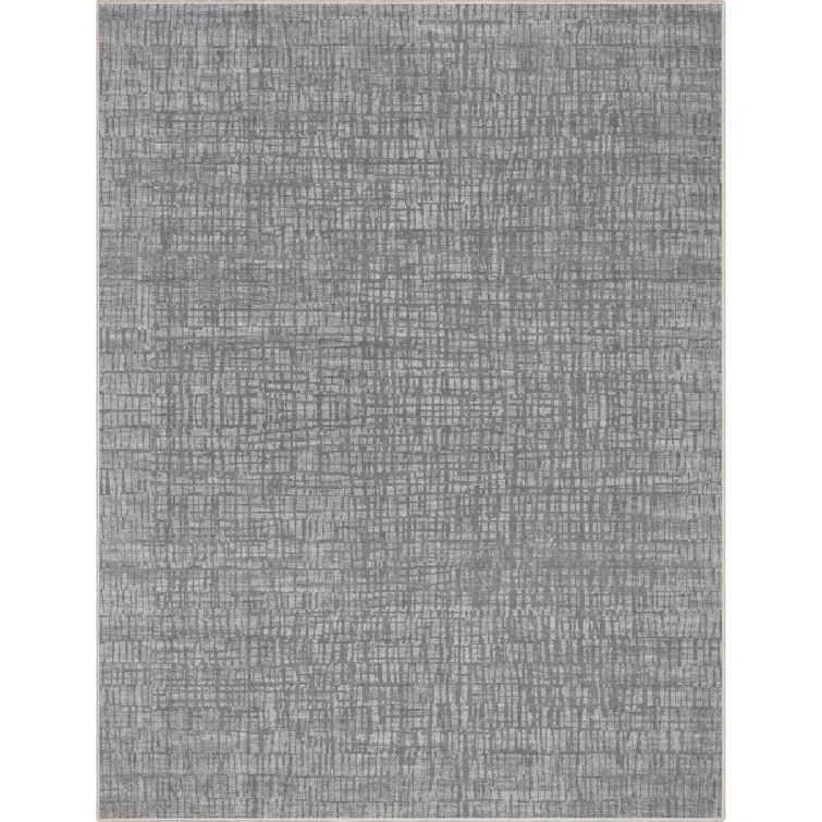 Gray Abstract Geometric Flat-Weave Area Rug 5'3" x 7'3"
