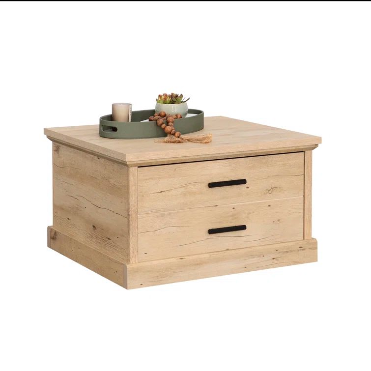 Prime Oak Square Storage Coffee Table with Drawers