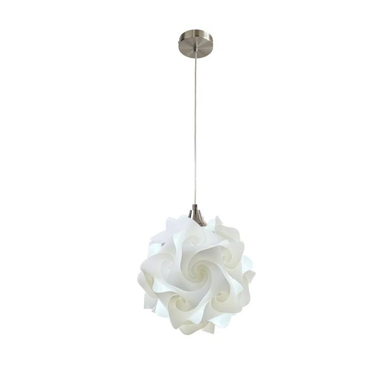 Eduardo Inspired 13'' Satin Nickel Globe Pendant with Dimmable LED