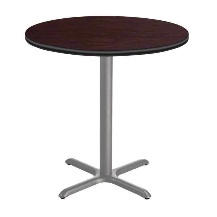 Mahogany and Gray Round Bar Height Cafe Table