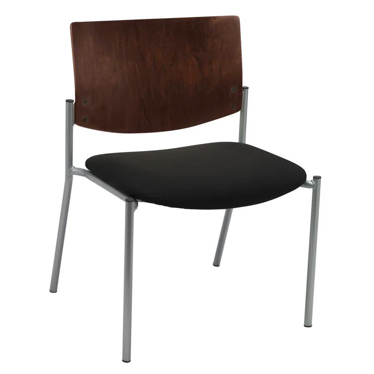 Evolve Contemporary Black Fabric Metal Guest Chair 400lb Capacity