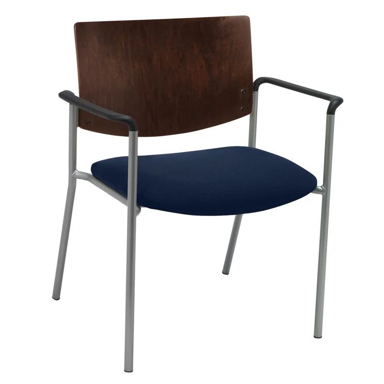 Evolve Extrawide Coal & Chocolate Stackable Chair with Vinyl Seat