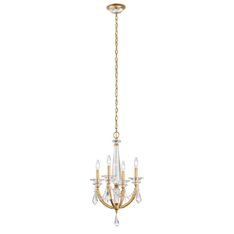 Mini Heirloom Gold Crystal 4-Light Plug-in Chandelier
